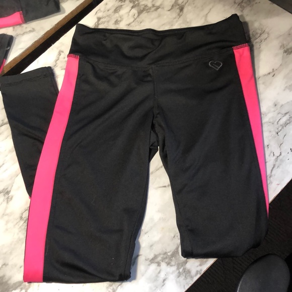 Aeropostale Pants - Aero athletic leggings, black with pink stripe